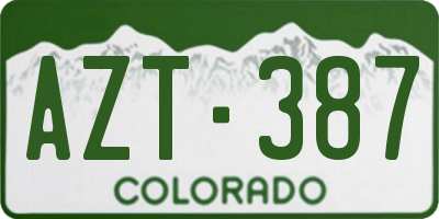 CO license plate AZT387