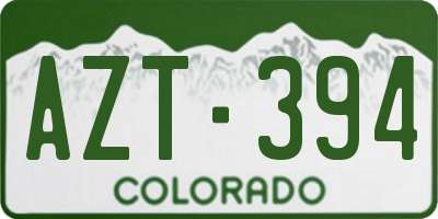 CO license plate AZT394