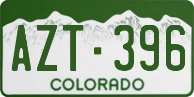 CO license plate AZT396