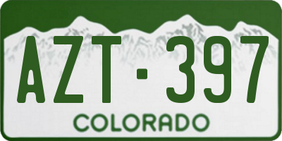 CO license plate AZT397