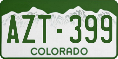 CO license plate AZT399