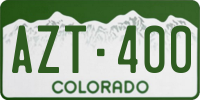 CO license plate AZT400