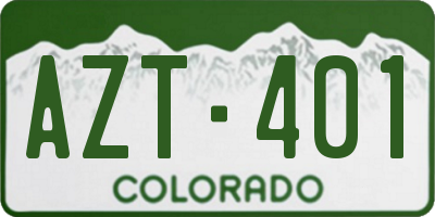 CO license plate AZT401