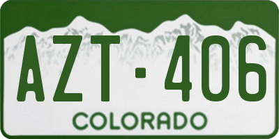 CO license plate AZT406