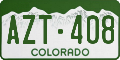 CO license plate AZT408