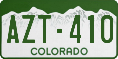 CO license plate AZT410