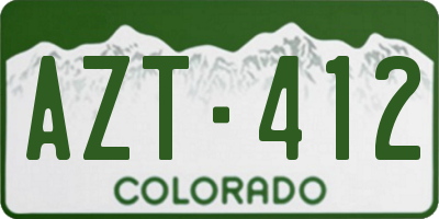 CO license plate AZT412