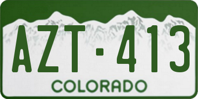 CO license plate AZT413