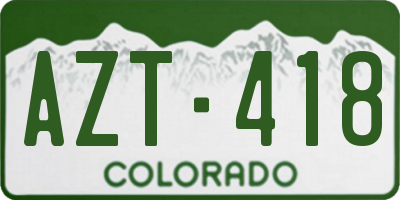 CO license plate AZT418