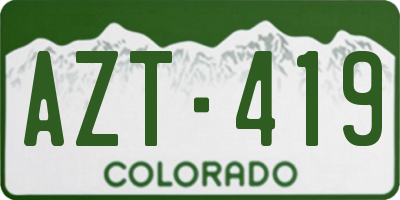 CO license plate AZT419