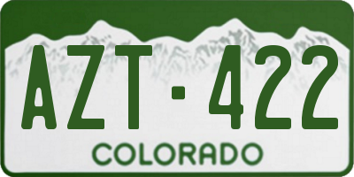 CO license plate AZT422