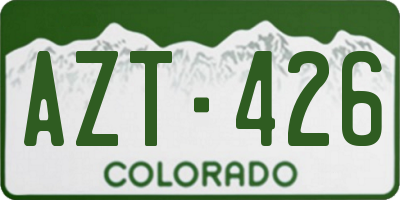 CO license plate AZT426