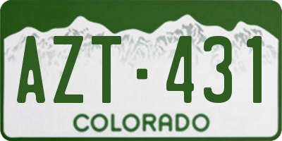 CO license plate AZT431