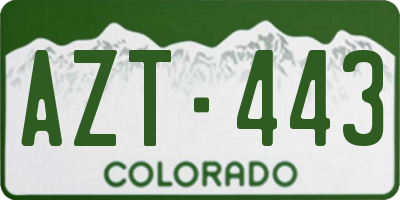 CO license plate AZT443