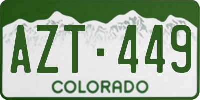 CO license plate AZT449