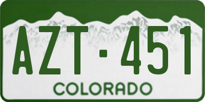 CO license plate AZT451