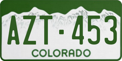 CO license plate AZT453