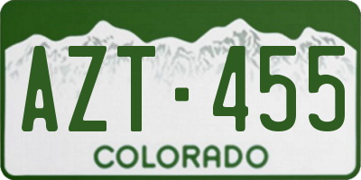 CO license plate AZT455