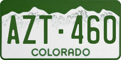 CO license plate AZT460