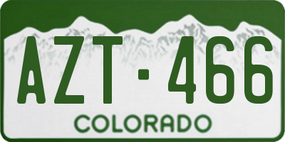 CO license plate AZT466