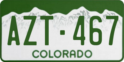 CO license plate AZT467