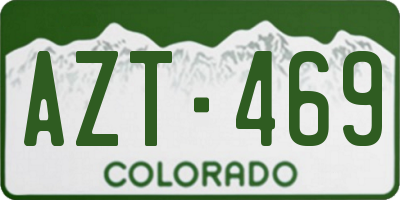 CO license plate AZT469