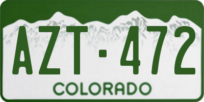 CO license plate AZT472