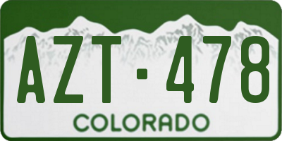 CO license plate AZT478