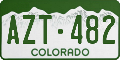 CO license plate AZT482