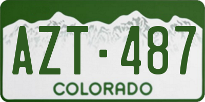 CO license plate AZT487