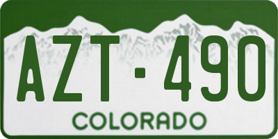 CO license plate AZT490