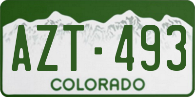 CO license plate AZT493