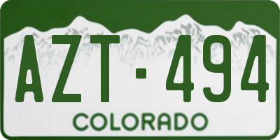 CO license plate AZT494