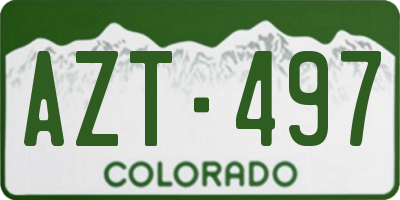 CO license plate AZT497