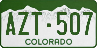 CO license plate AZT507