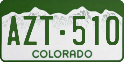 CO license plate AZT510