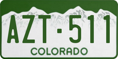 CO license plate AZT511