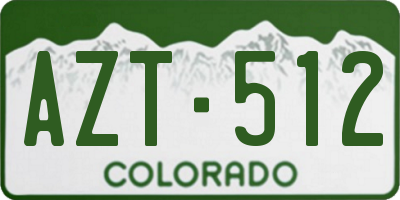 CO license plate AZT512