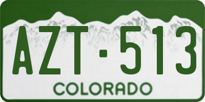 CO license plate AZT513