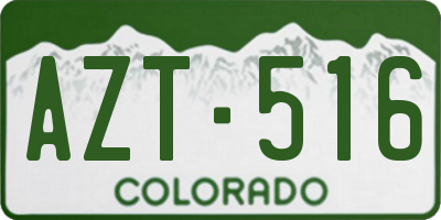 CO license plate AZT516