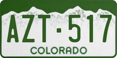 CO license plate AZT517