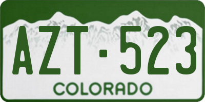CO license plate AZT523