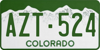 CO license plate AZT524