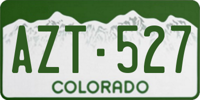 CO license plate AZT527