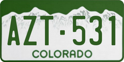 CO license plate AZT531