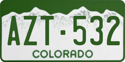 CO license plate AZT532