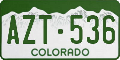 CO license plate AZT536