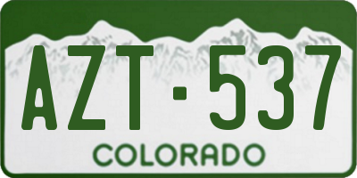 CO license plate AZT537