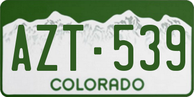 CO license plate AZT539