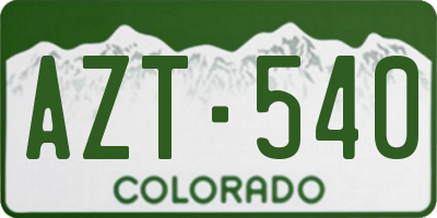 CO license plate AZT540